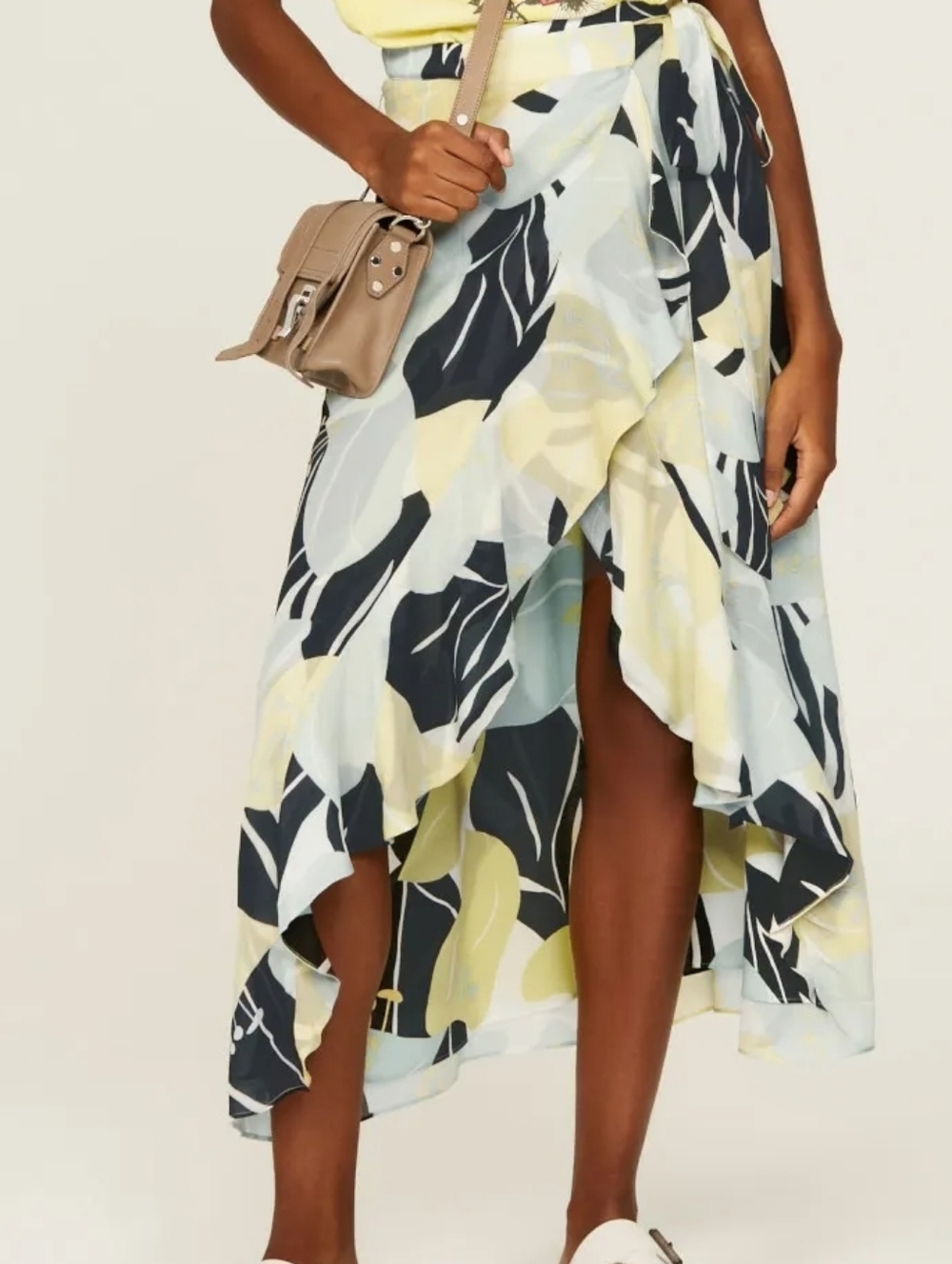 The Kooples Multicolor Hibiscus Floral Midi Wrap Skirt Size 2
